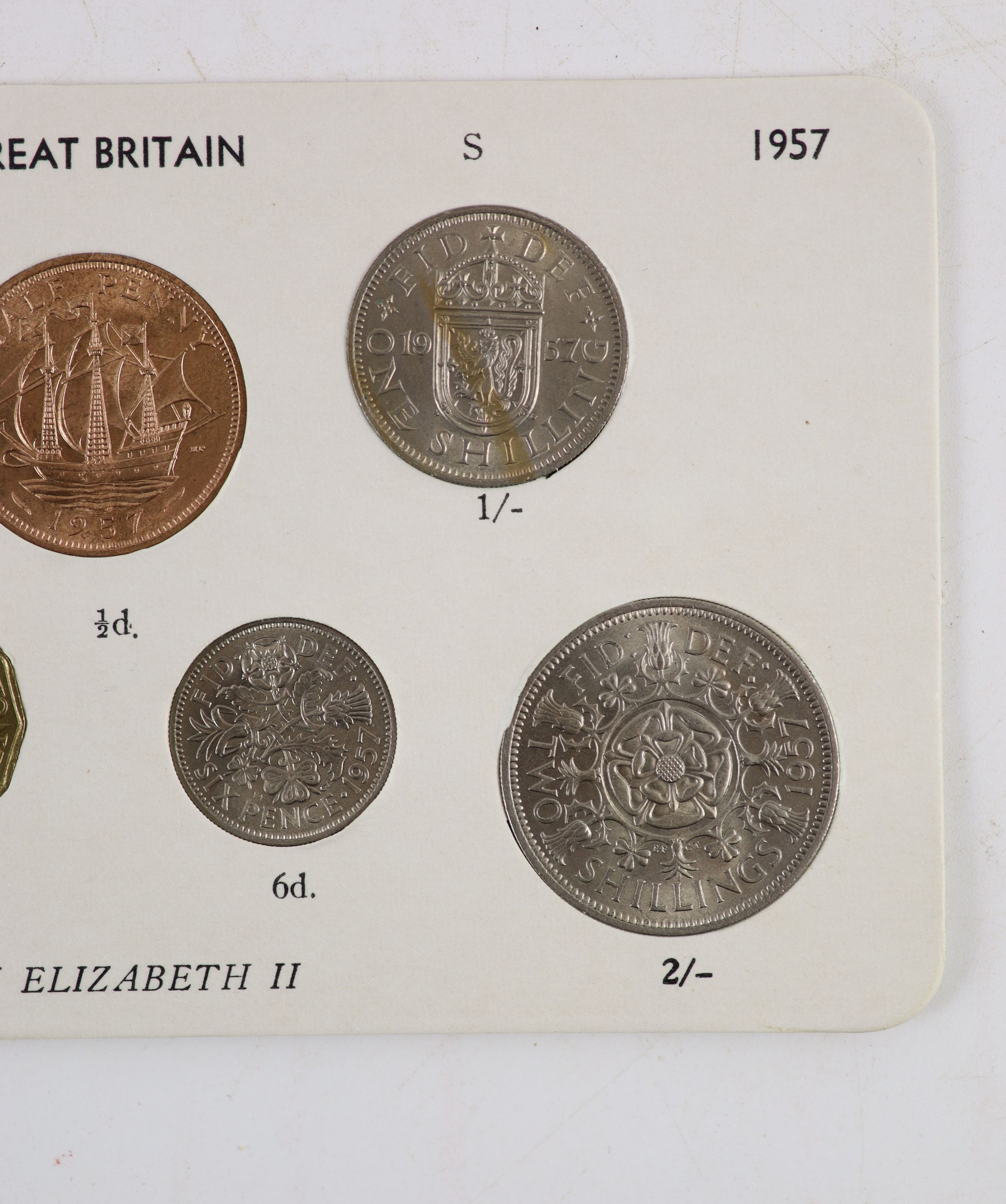 Queen Elizabeth II pre-decimal specimen coin sets for 1953 - 1967, first and second issues, all EF/UNC (15 sets), including 1954, 1957-1959 halfcrowns, florins and shillings, scarce in high grade